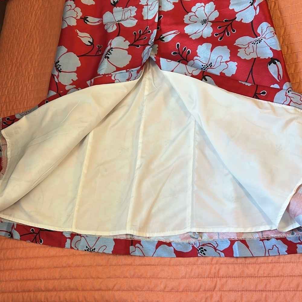 WAYWARD FANCIES eShakti Floral Print Dupioni Kimono Style Trench Jacket size M - Picture 9 of 16